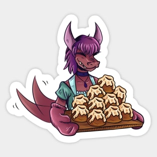 Cute Kobold Offers Sweetrolls Sticker